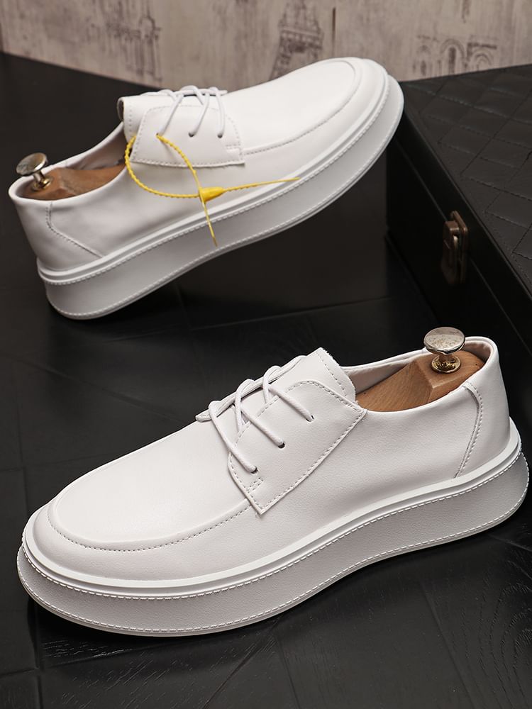 Mr Ozera - Platform veterschoenen van echt leer