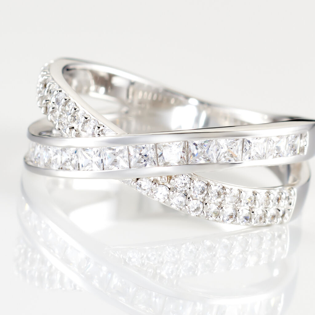 Bague Audon Argent Blanc Oxyde De Zirconium
