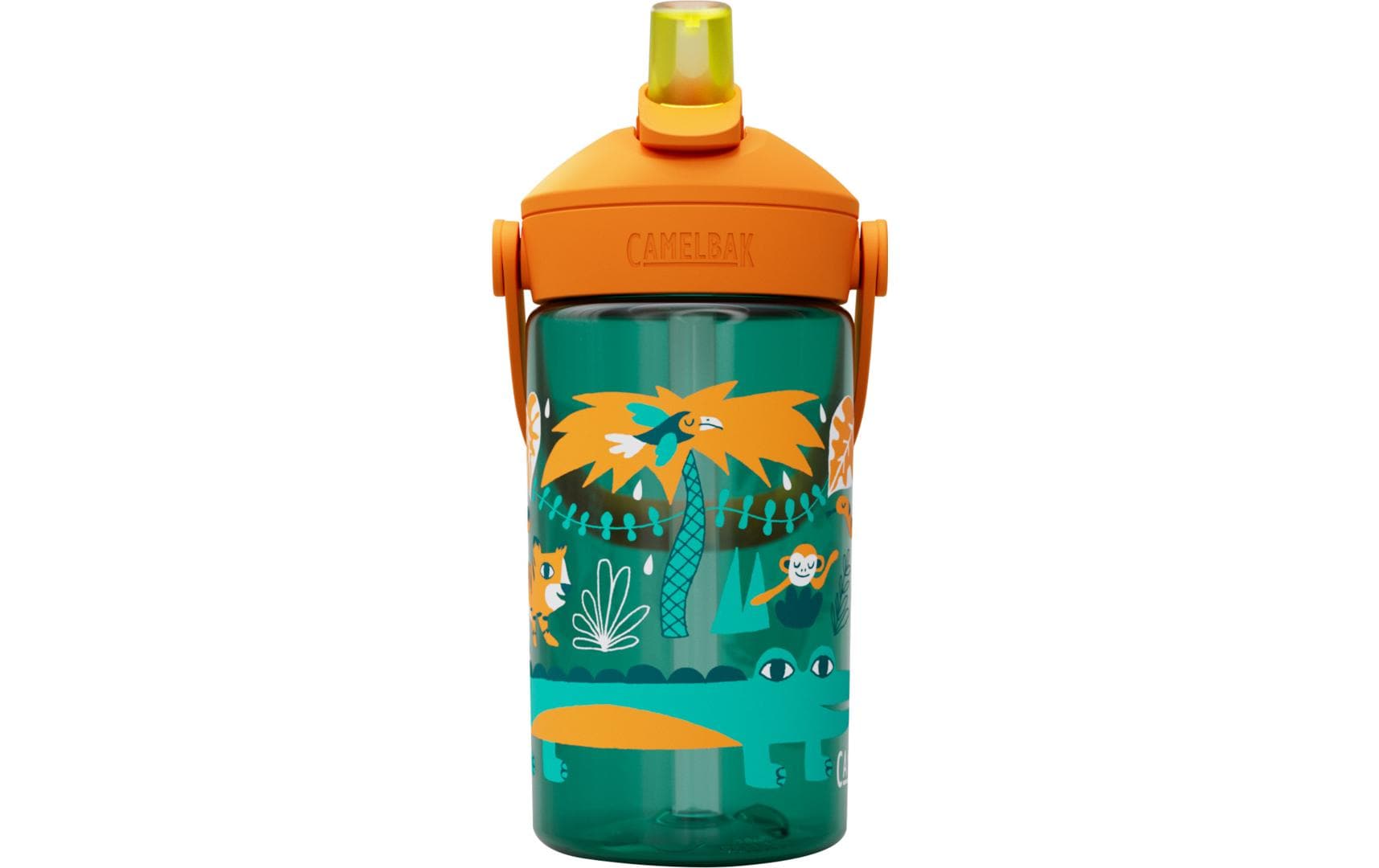 Trinkflasche Thrive Flip Straw Kids jungle animals 400 mlFlasche aus Tritan für Kinder