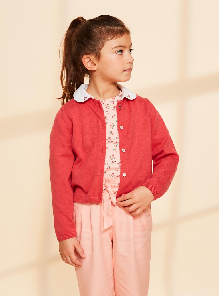 Cardigan rouge en coton