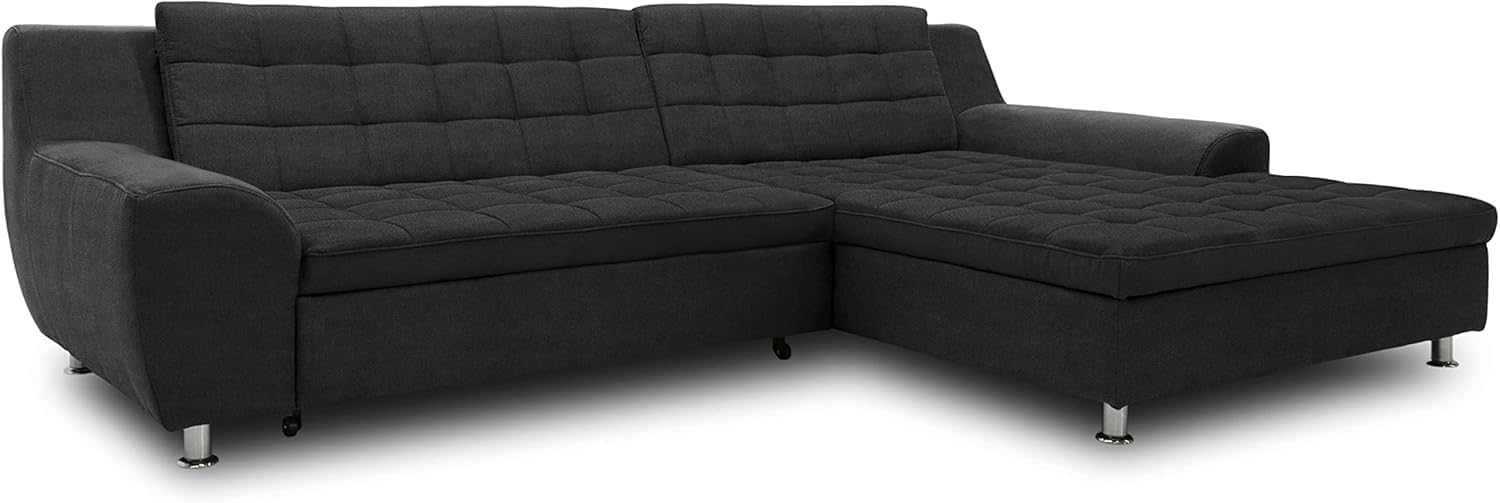 DOMO. collection Ecksofa Merida, Sofa in L-Form, Eckcouch, Couch-Garnitur, Polsterecke 304 x 200 x 84 cm (BxTxH), dunkelgrau