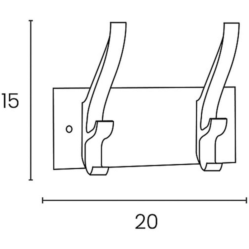 Patère double Unilux cypres gris métal/noir