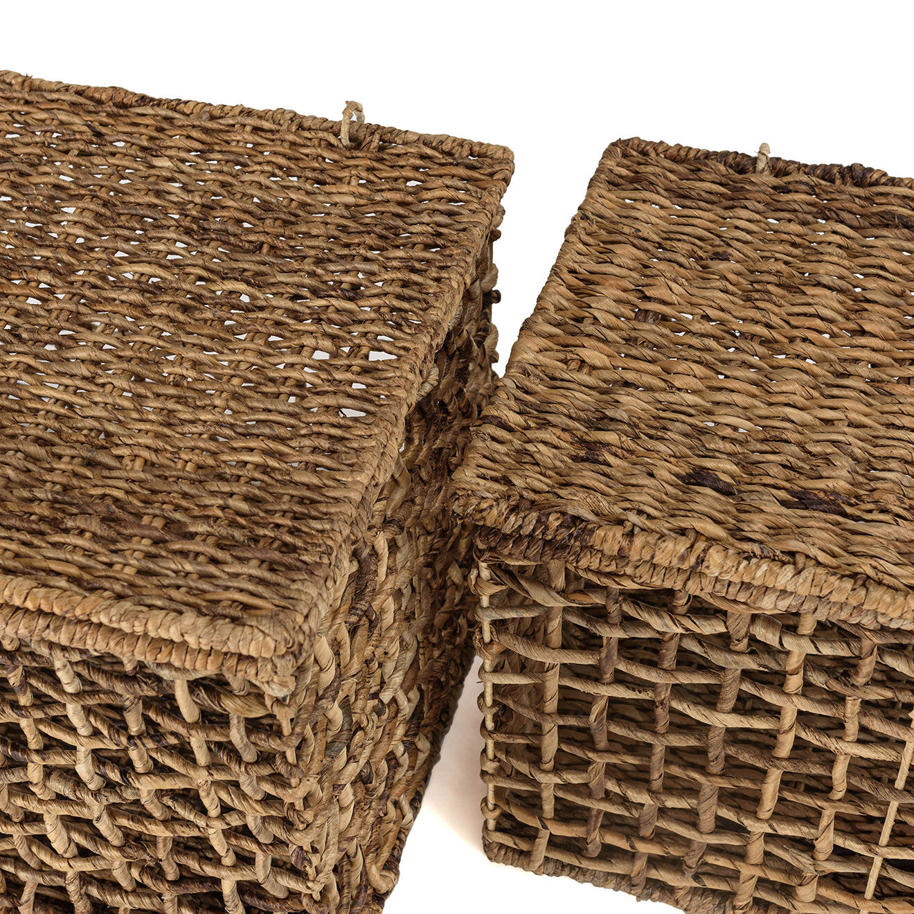 Macabane 2 Paniers de rangement en tissage naturel ajouré Sixtine naturel