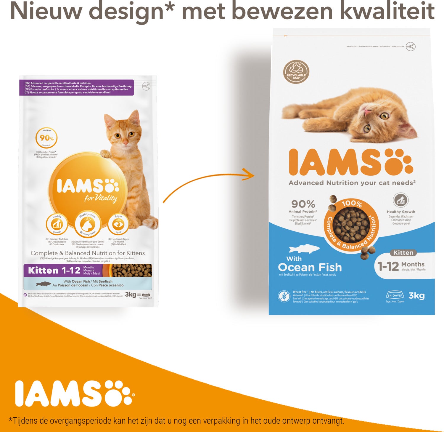 IAMS for Vitality kattenvoer oceaan vis kitten 3 kg