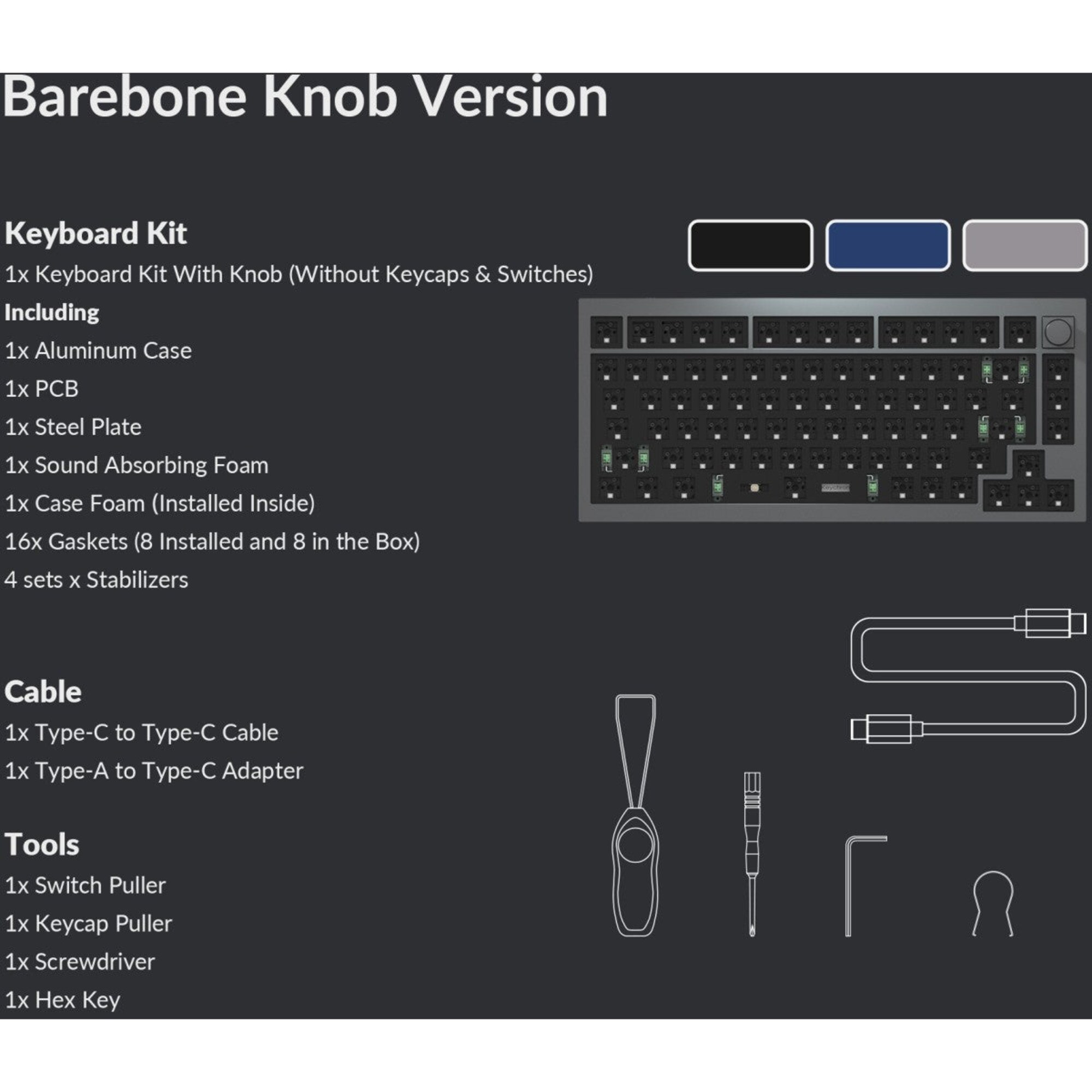 Keychron Gaming-Tastatur Q1 Barebone ISO Knob