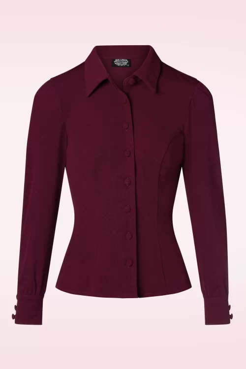 Hearts & Roses Frida blouse in bordeauxrood