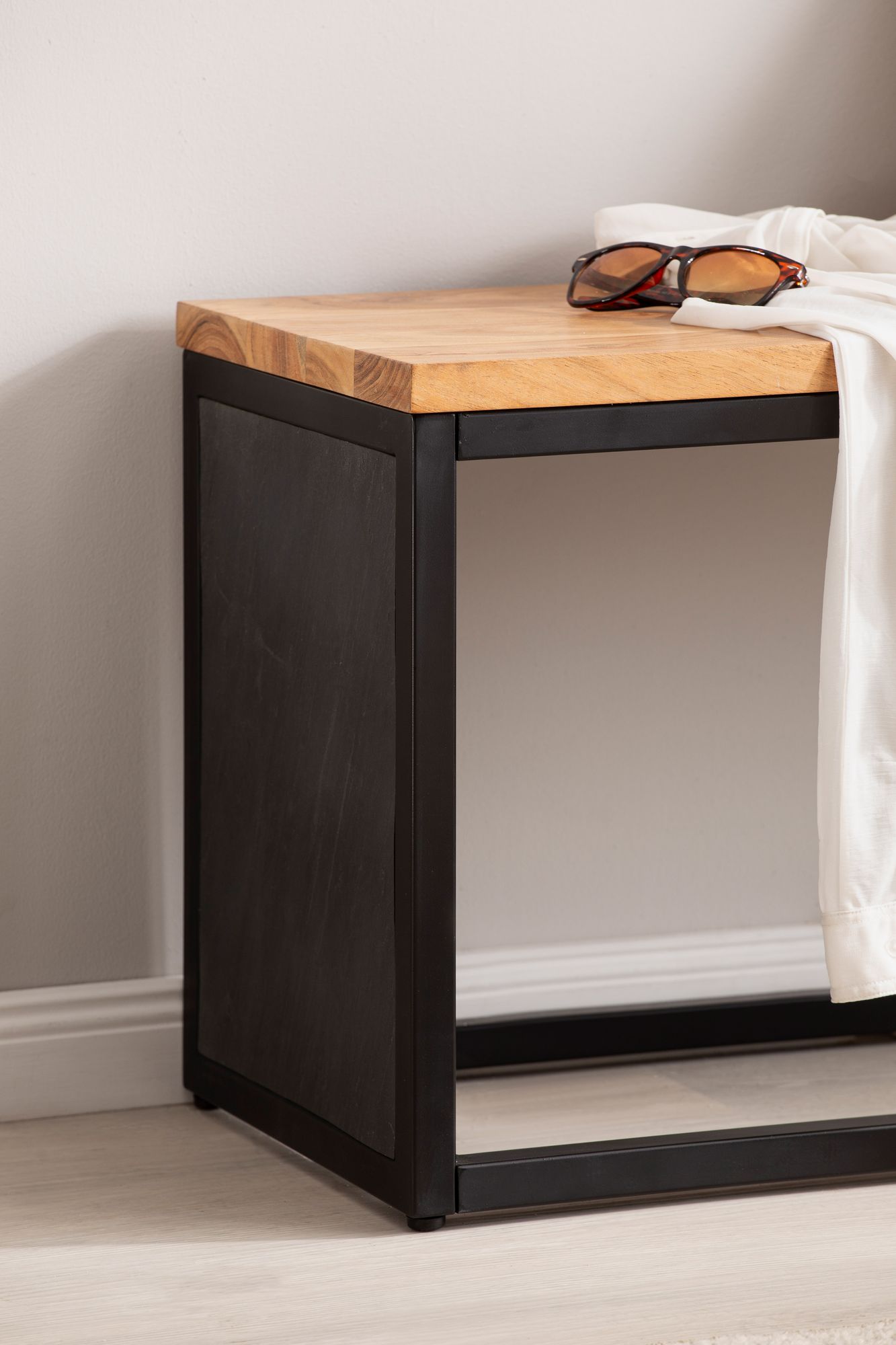 Sitzbank FineBuy Bettbank Holz Steinoptik 120 cm Schlafzimmer Flurbank Modern