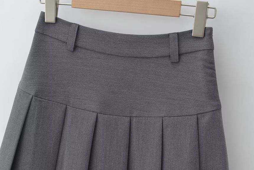 Morhan - Hoge taille geplooide maxi A-lijn rok