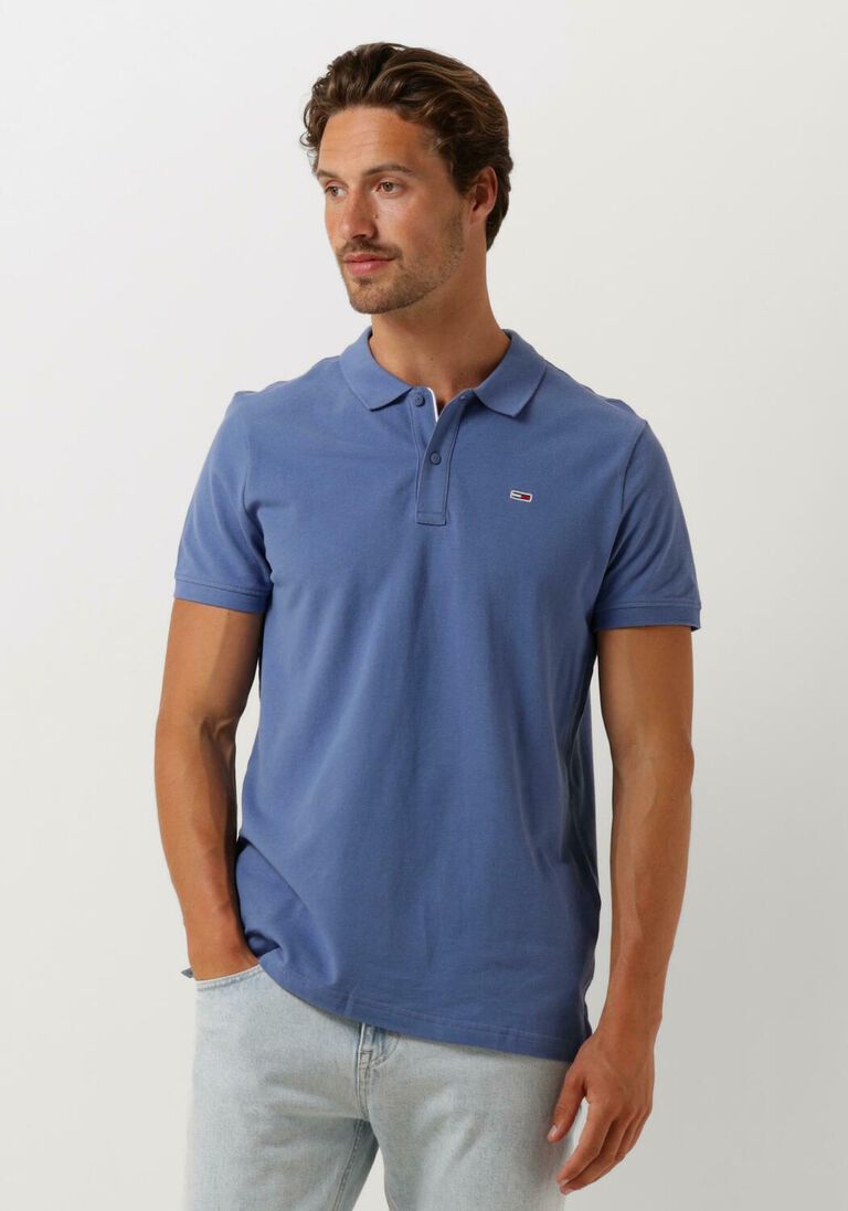TOMMY JEANS blauwe tommy jeans polo tjm slim placket polo