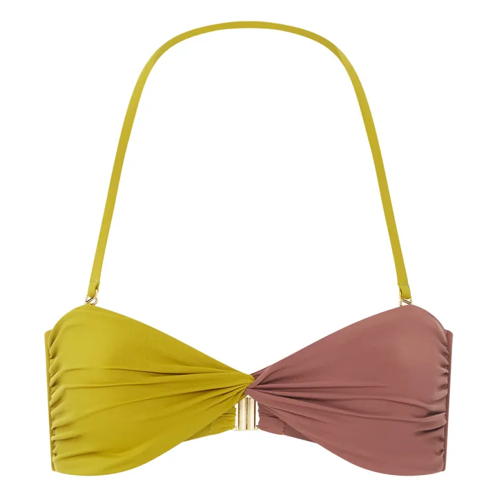 Alma Deia Maillot de bain bandeau noué Bicolore | Vert pistache