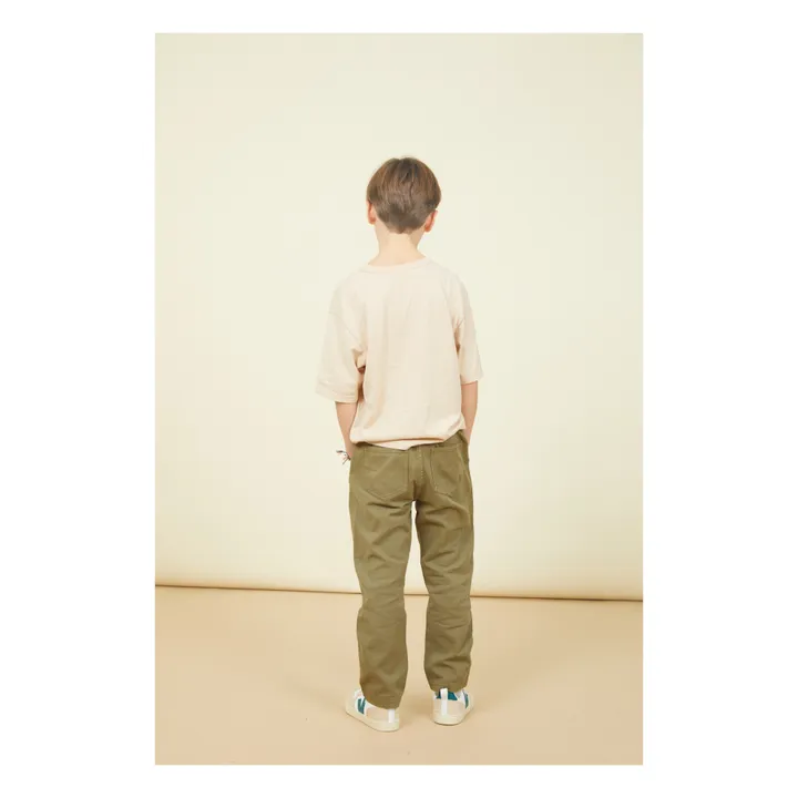 SMALLABLE BASICS Pantalon Elastiqué à la Taille Garçon Denim | Vert kaki