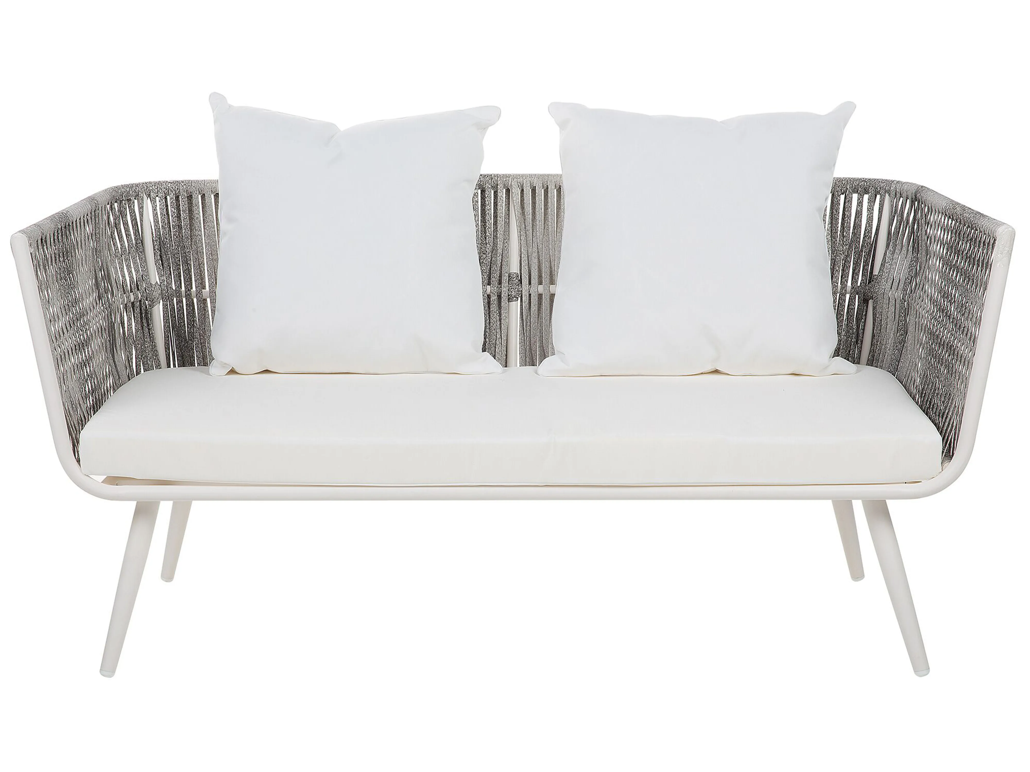 Loungeset met tafel 4-zits RAGUSA PE rotan Gebroken wit