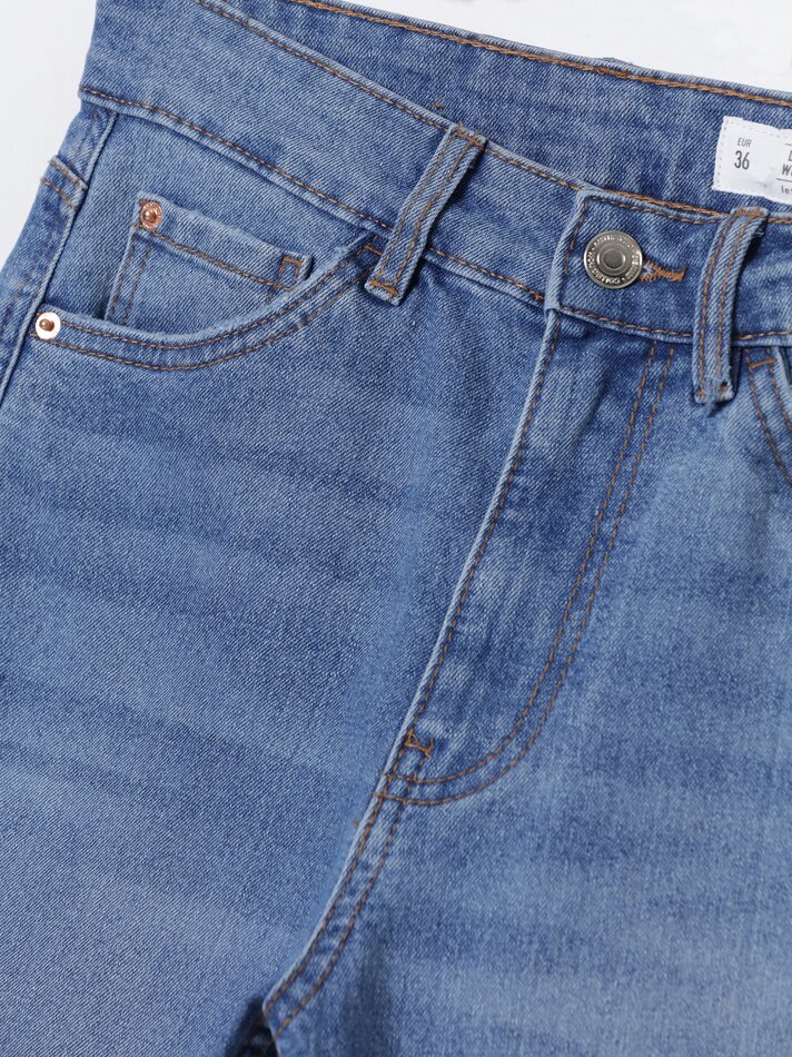 Calça jeans mini flare - Azul índigo claro