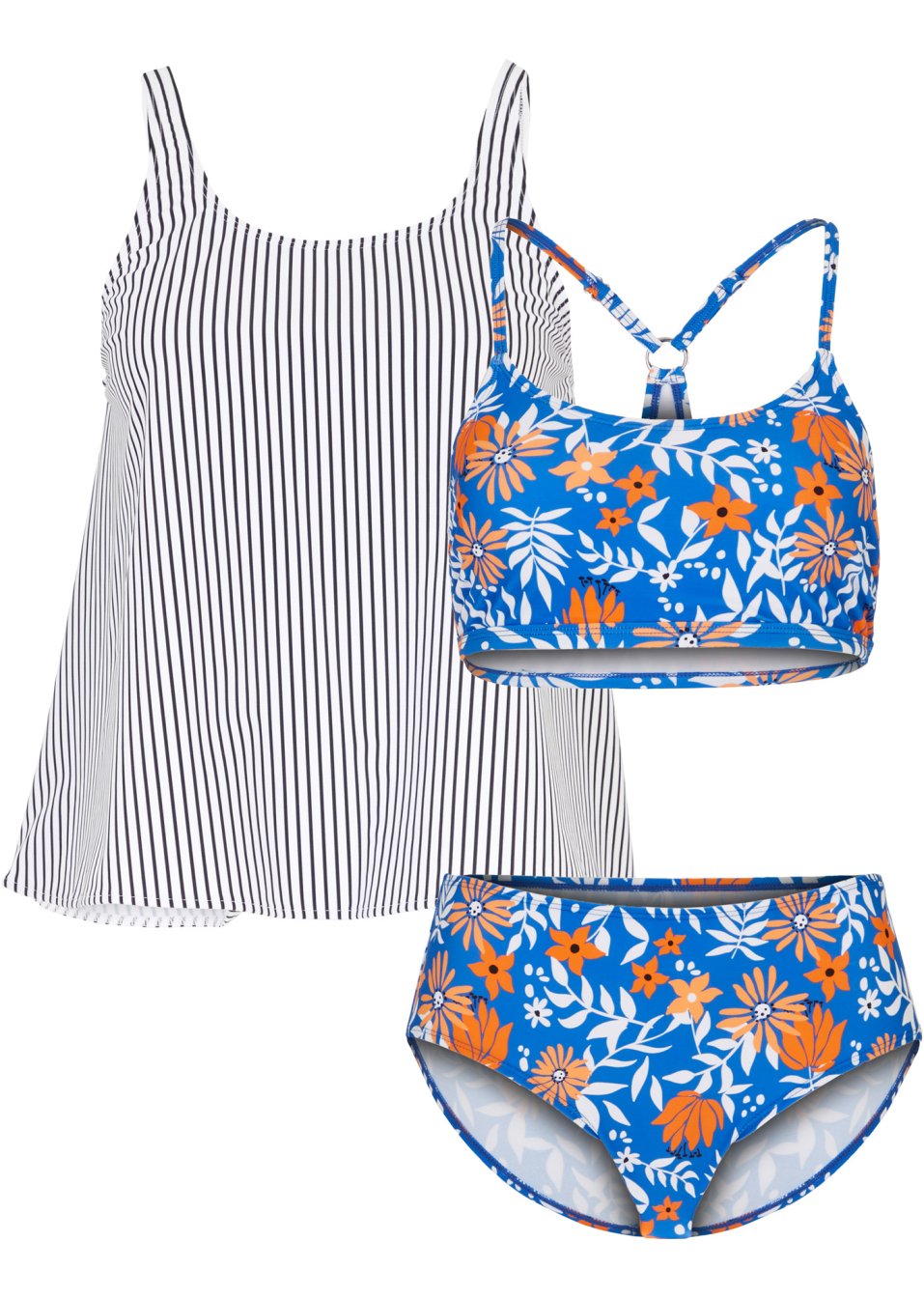 Tankini et haut de bikini (Ens. 3 pces.)