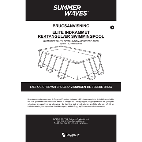 Polygroup rektangulær pool - 17.871 liter