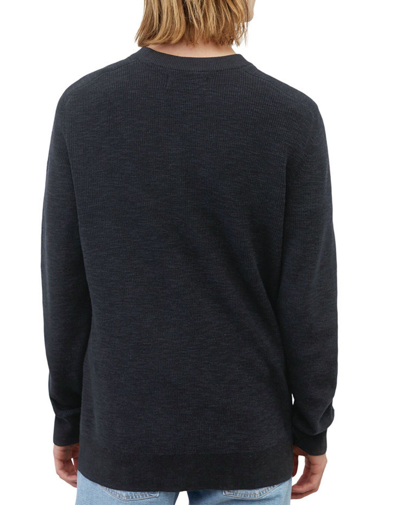 Marc O'Polo Pull en Coton & Lin bleu marine