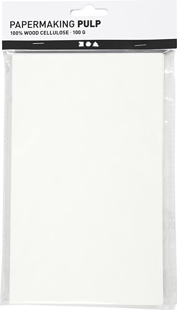 Papirpulp - 20X12 CM - Råhvid - 100 G
