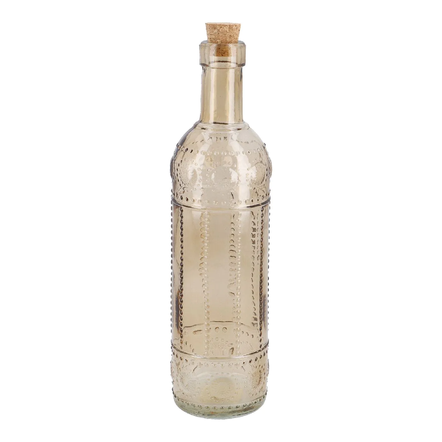 Vorratsflasche Korken, Relief/Rillen/Kreise/braun, 500 ml