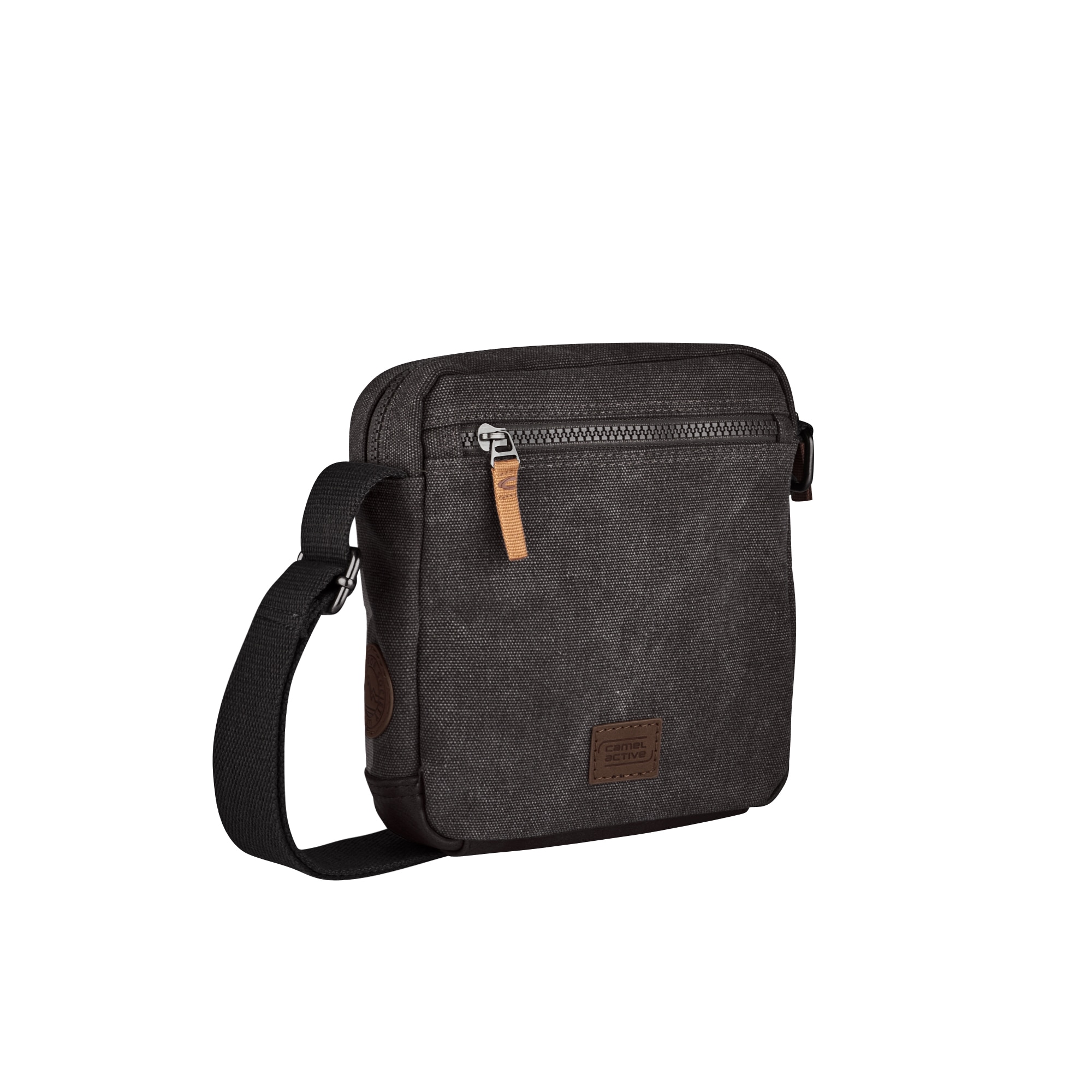 camel active Umhängetasche »Air« Canvas Modell aus weichem Lederimitat abgerundet mit Applikationen