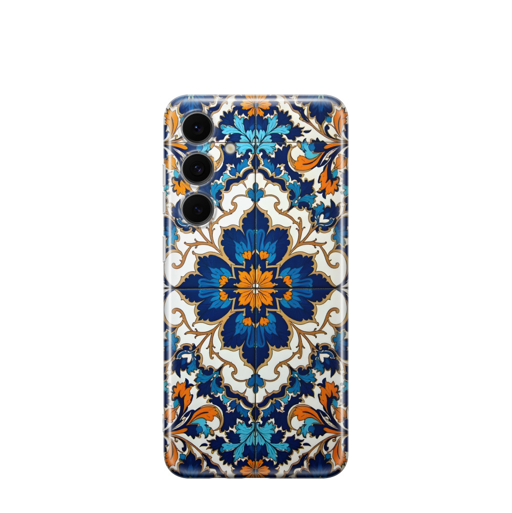 Samsung Galaxy S24 FE Gummi Hülle Majolika Royale - Blau