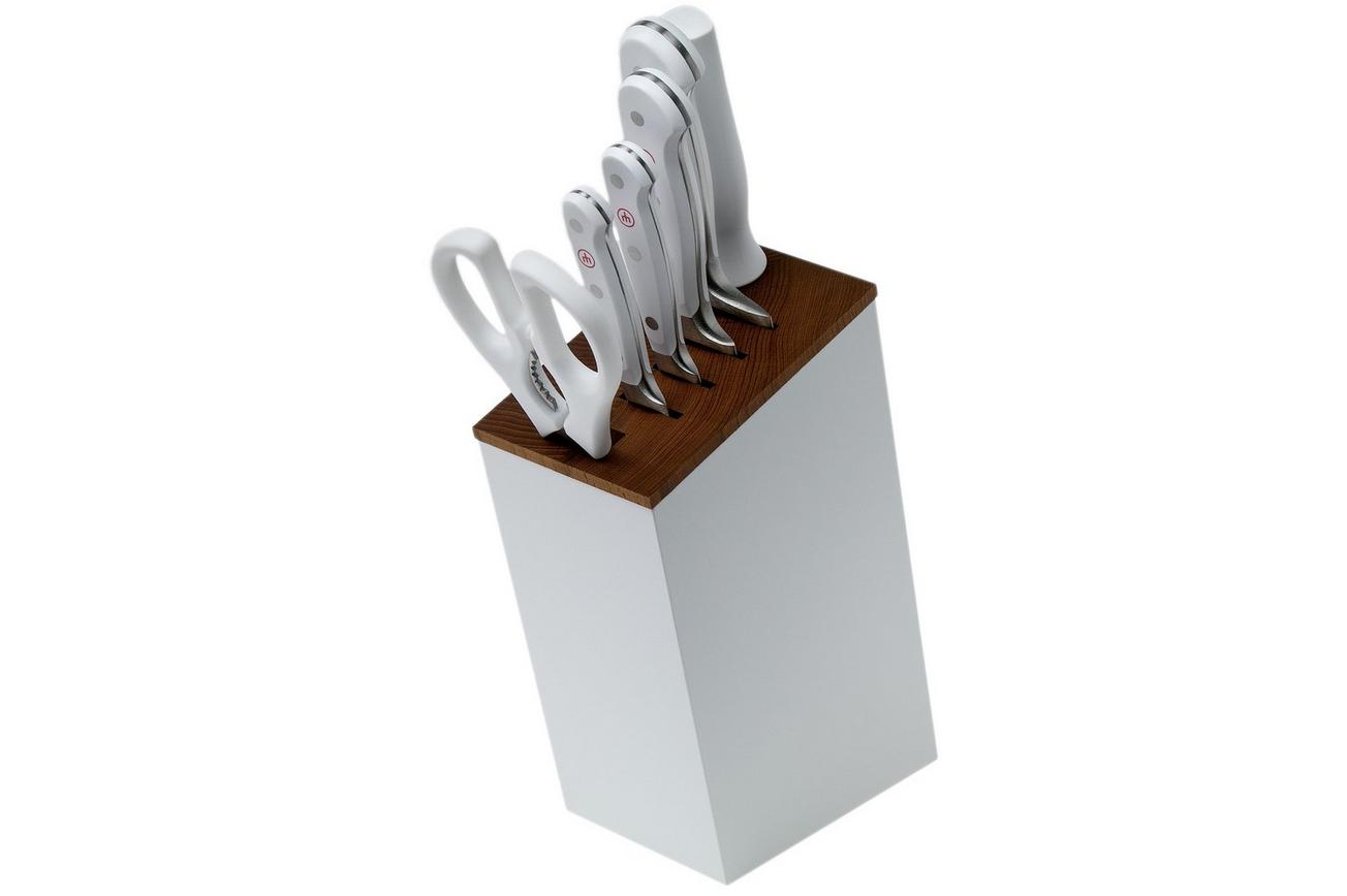 Wüsthof Classic White 6-delige messenset versie broodmes inclusief blok, 1090270602