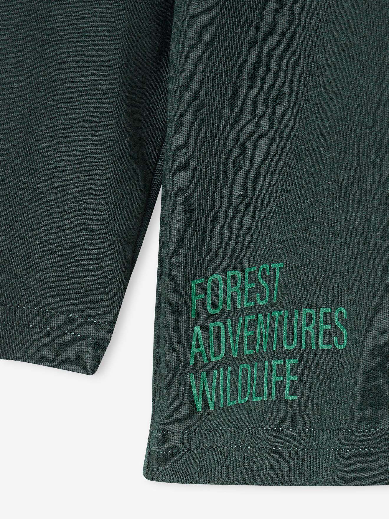 Camiseta infantil com estampa animal, cor off-white.