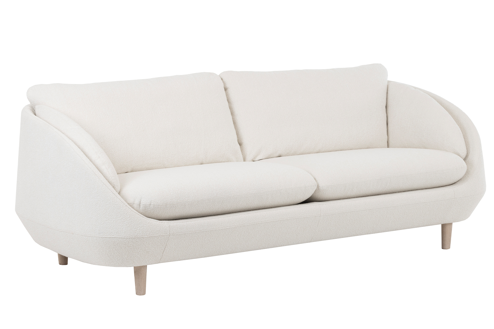Ross 3-seter I tekstil Alfa 101 Ivory og hvitoljet ben.