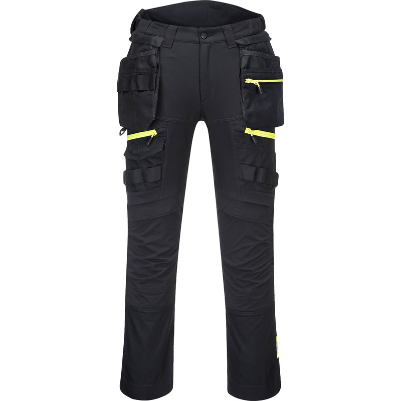 Portwest DX4 stretch werkbroek met afneembare holsterzakken + gratis kniestukken 58 zwart*