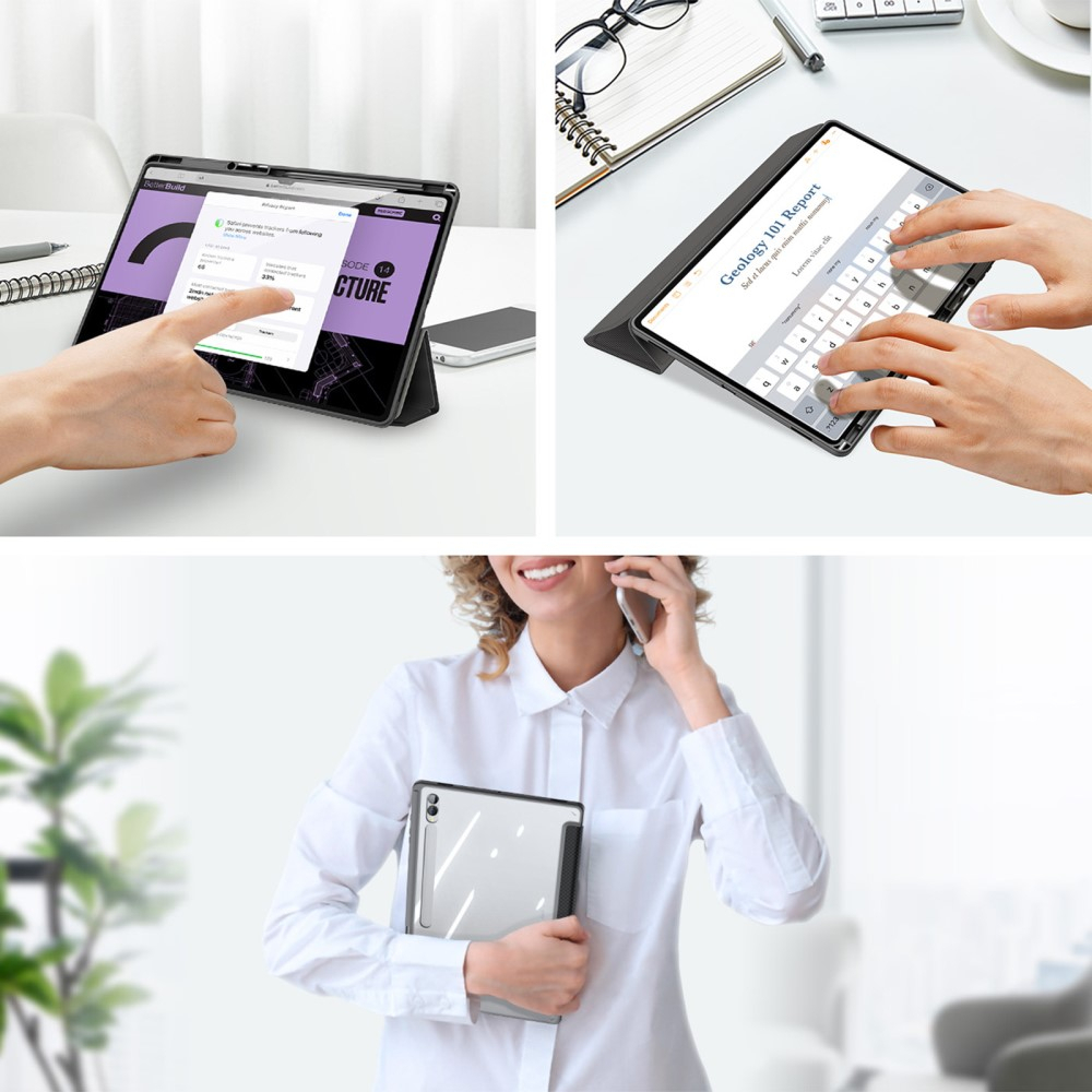 Samsung Galaxy Tab S10  Plus Leder Tasche Smart Cover Schutzhülle - Blau