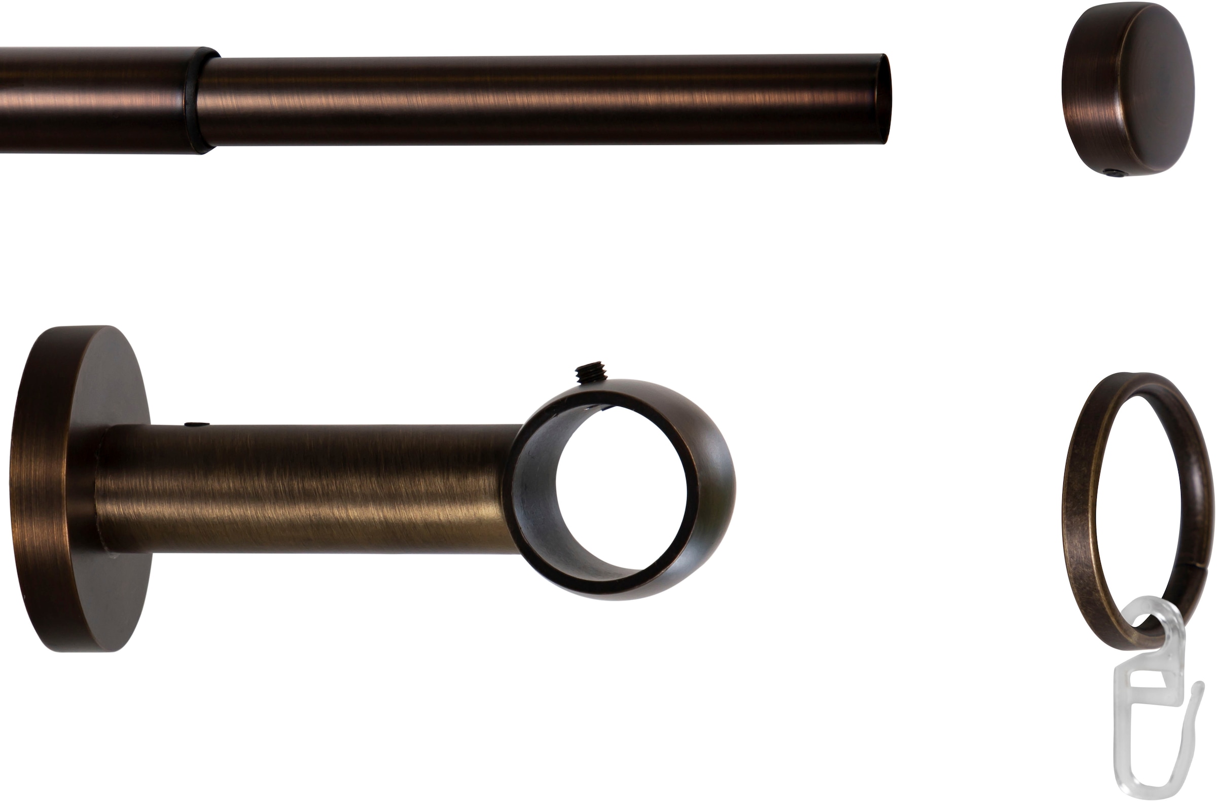 mydeco Gardinenstange »Cap-Noble« Ø 16 mm 1 läufig-läufig ausziehbar