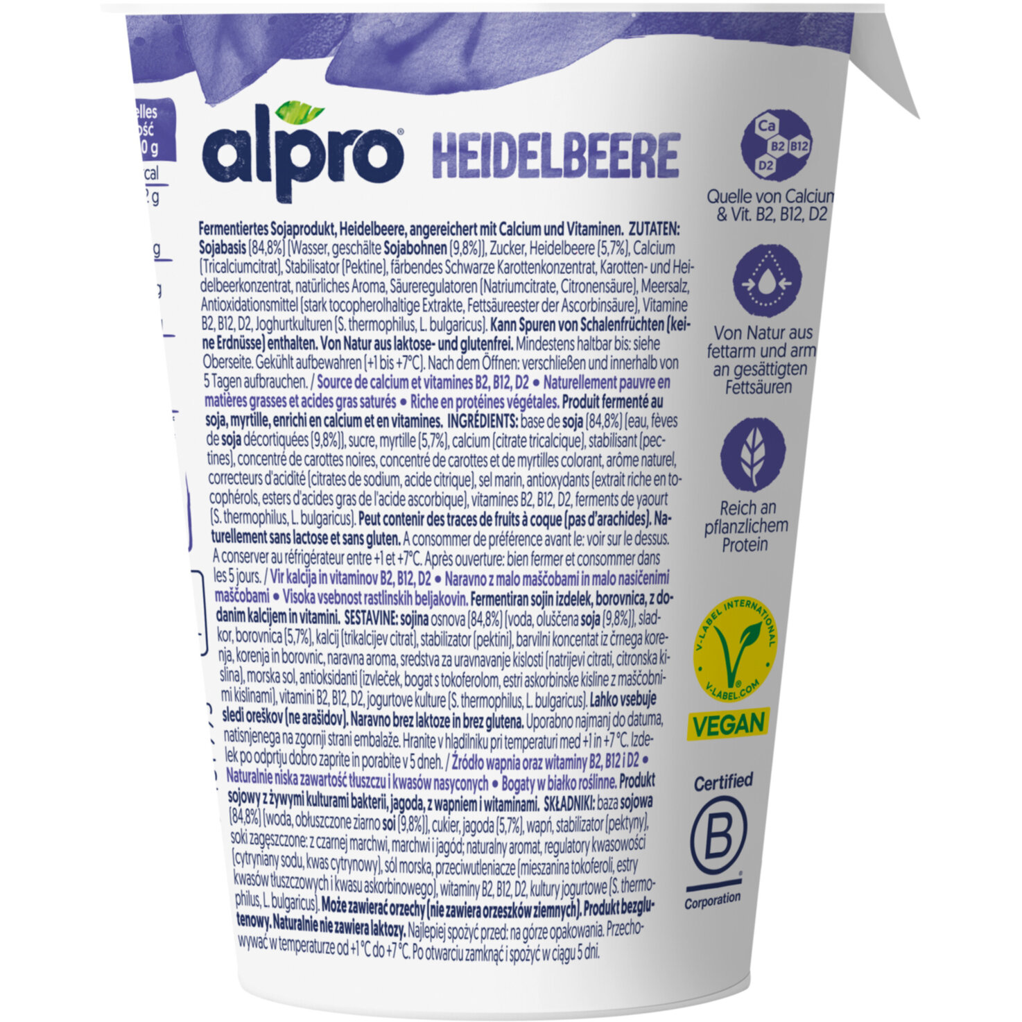 Alpro Soja-Joghurtalternative Heidelbeere