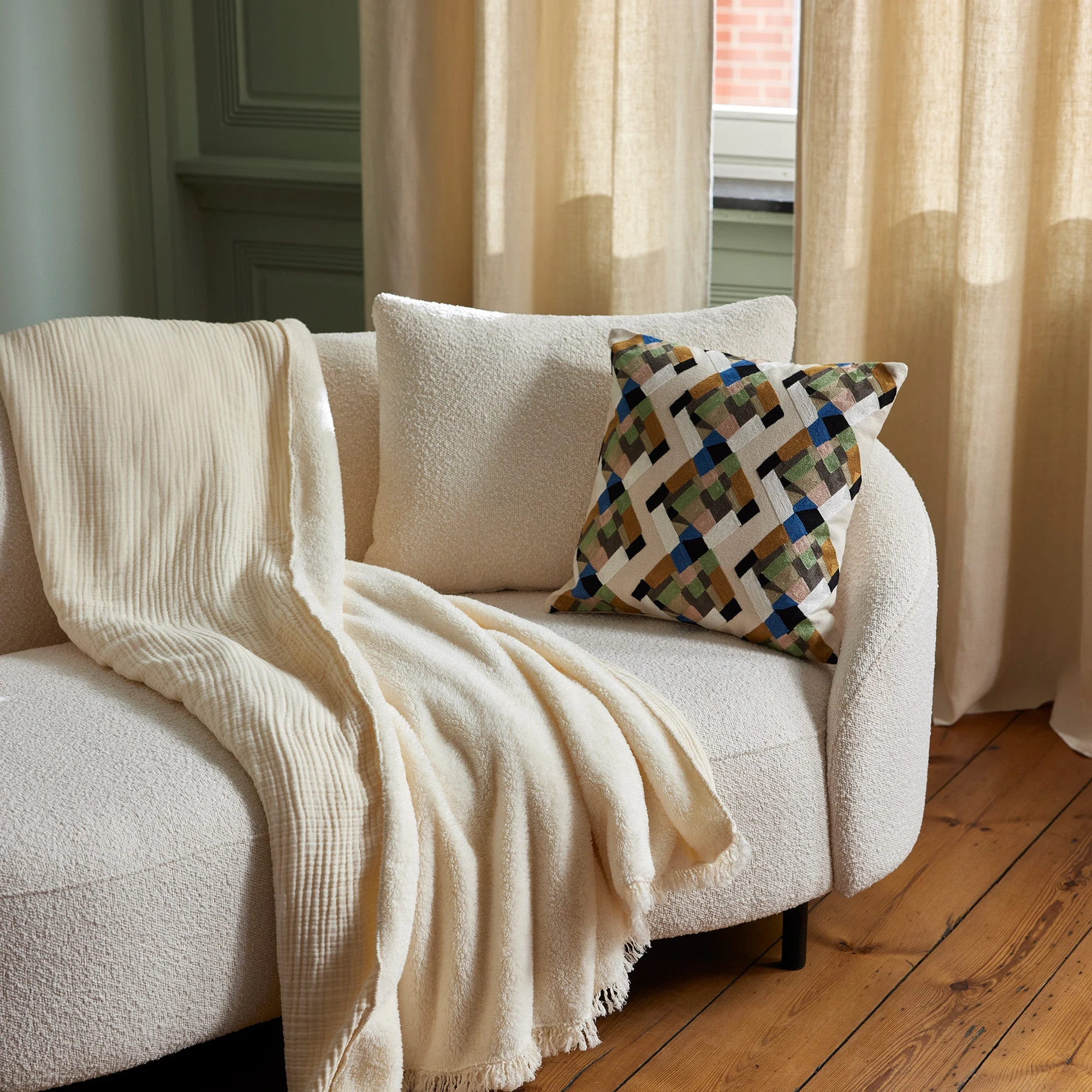 YOURI - Housse de coussin | Beige