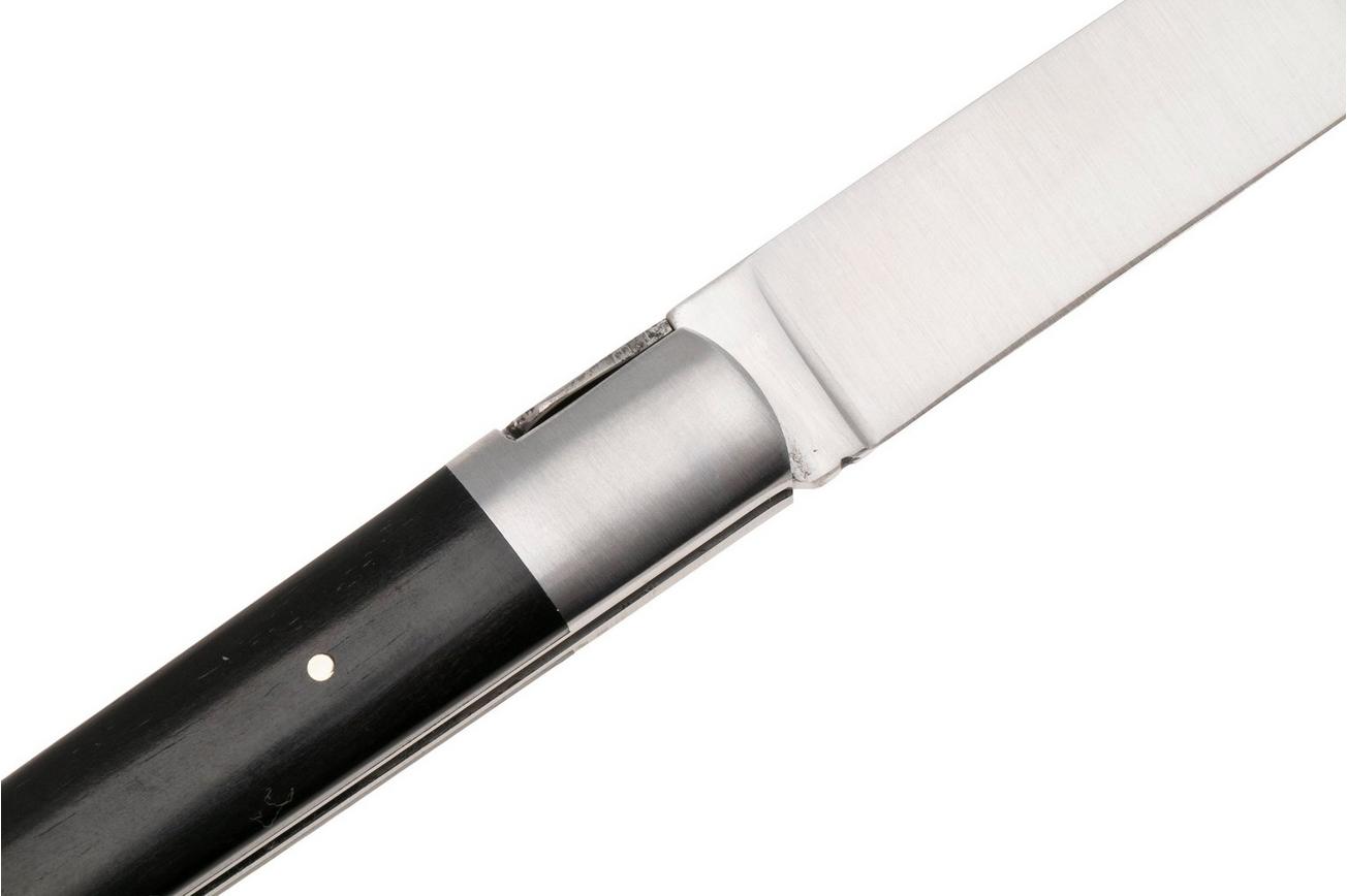 Laguiole en Aubrac Sauveterre Ebony, Matt Stainless Bolster, zakmes, 11 cm
