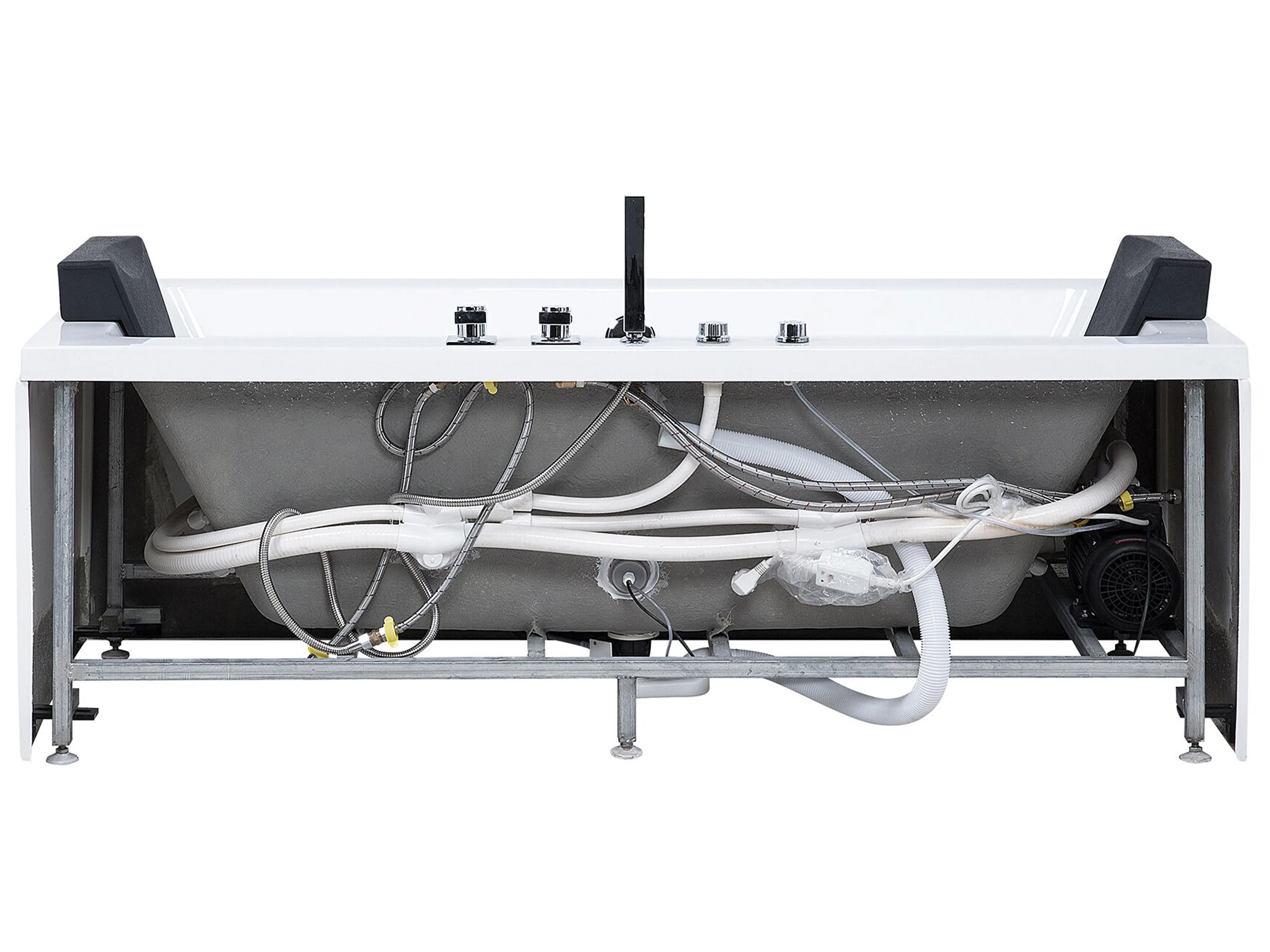 Hoek bubbelbad met LED GALLEY 170 x 75 cm Wit