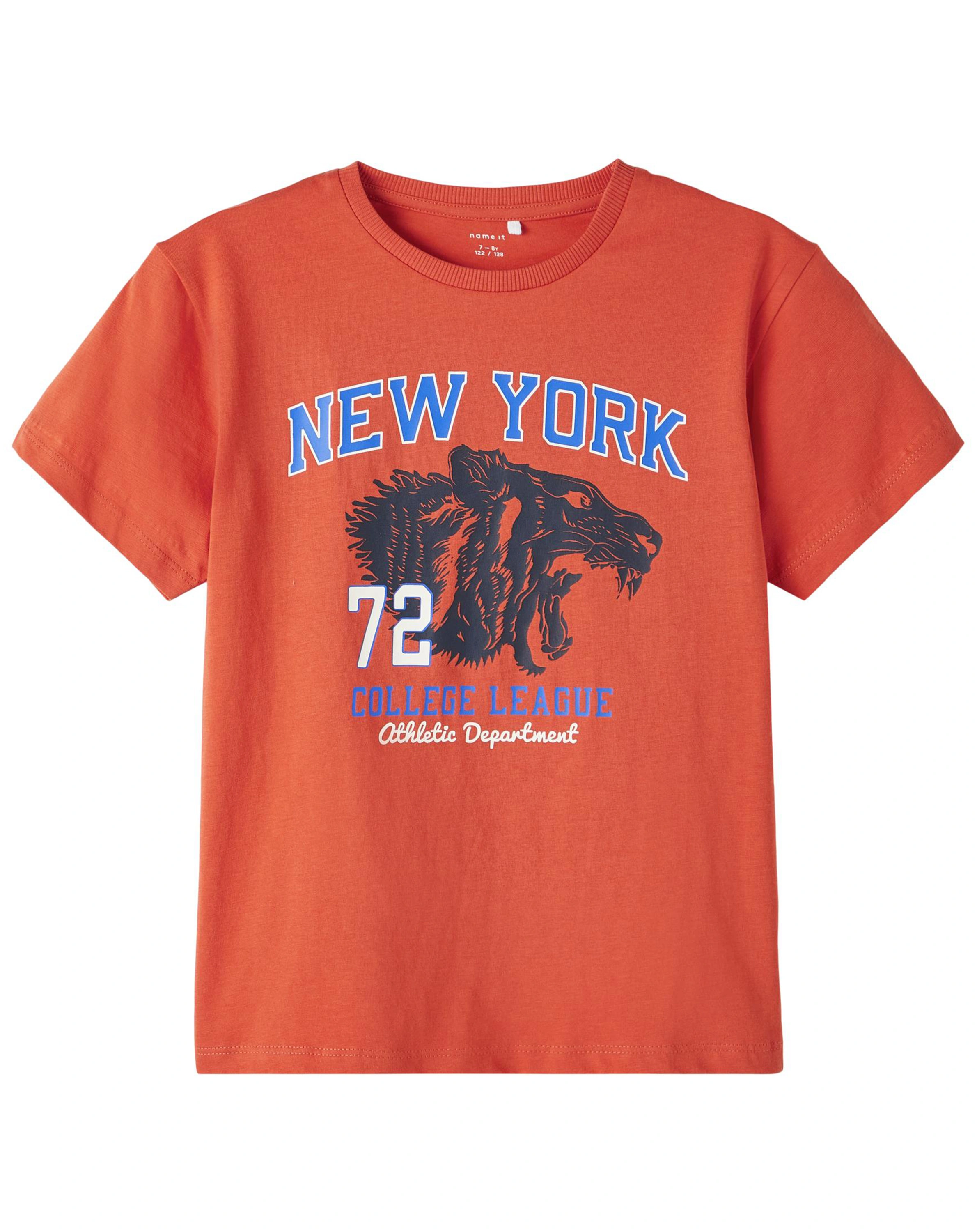 T-Shirt NKMBERT - NY in burnt ochre