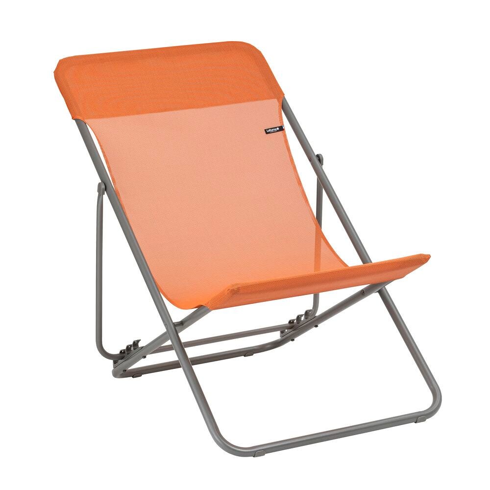 Mehrpositions-Klapp-Liegestuhl - Breite 58cm Maxi Transat Batyline® Iso Orange Clementine