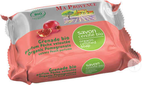 Ma Provence Savon Bio Grenade Parfum Pêche Veloutée 75g