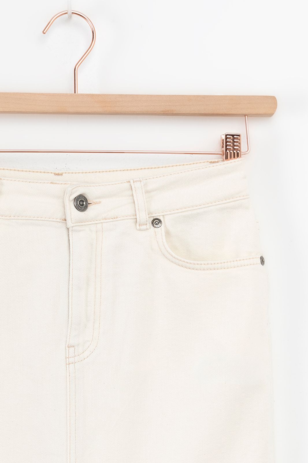 Witte denim rok met split