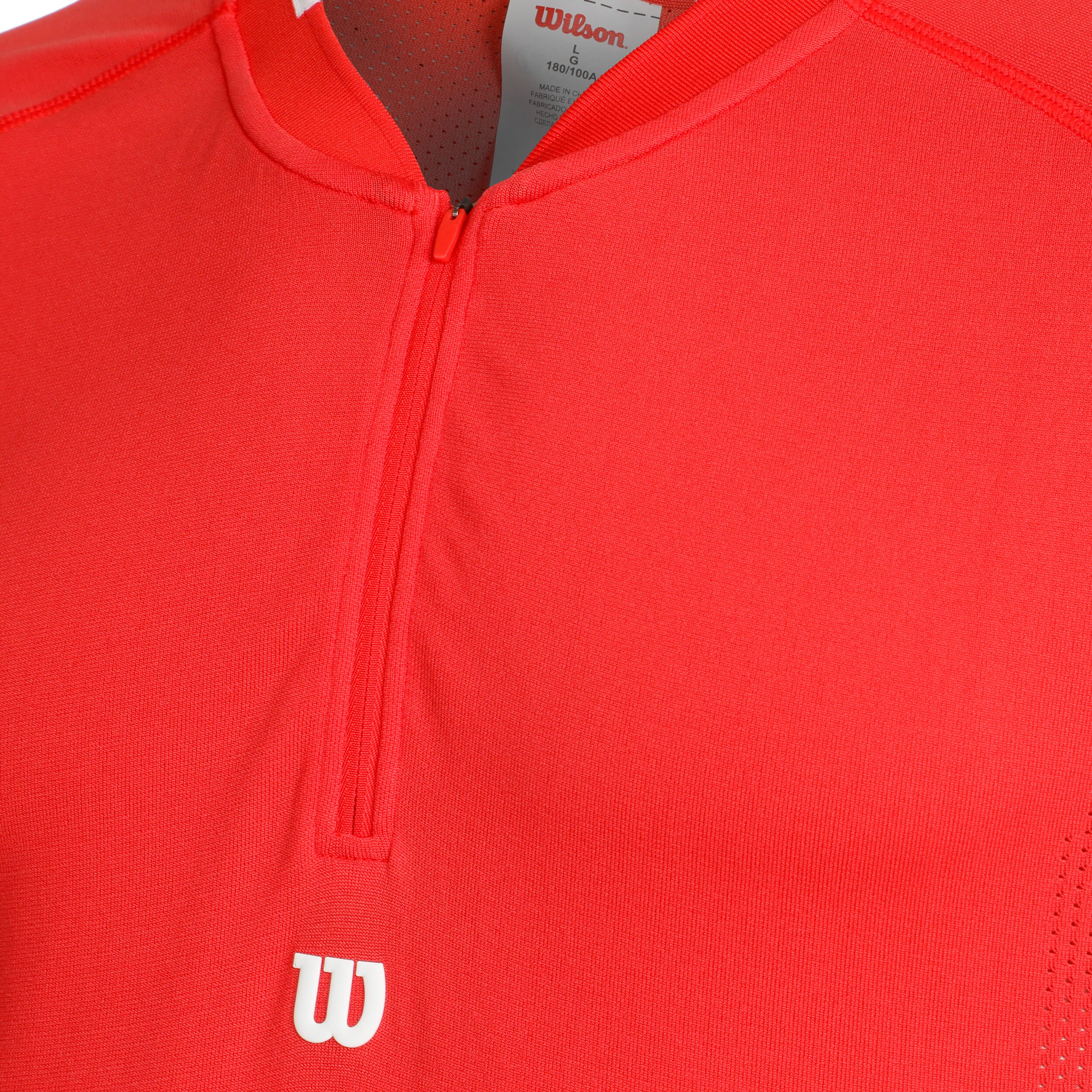 Wilson Players Seamless Zip Henley 2.0 T-shirt Hommes - Rouge