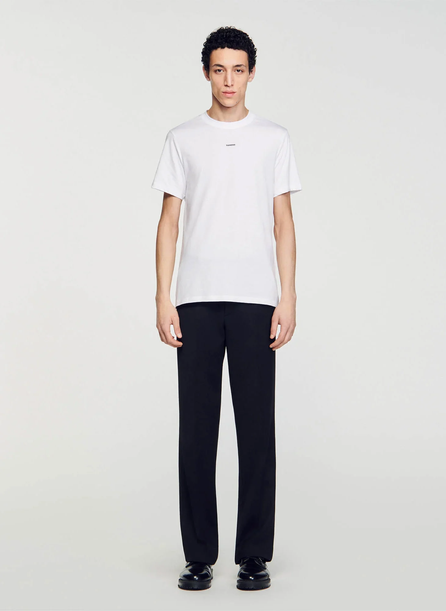 Tee-shirt droit col rond en coton | Blanc