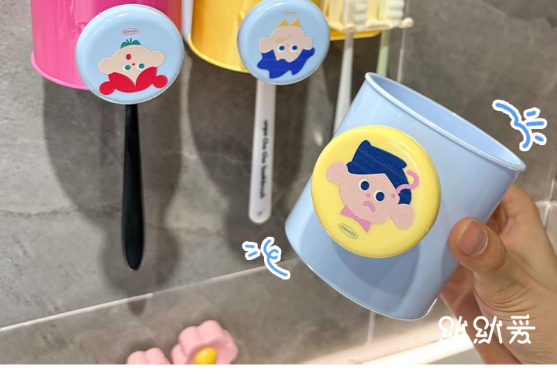 Momoi - Cartoon plastic tandenborstelhouder met beker (verschillende ontwerpen) / Set