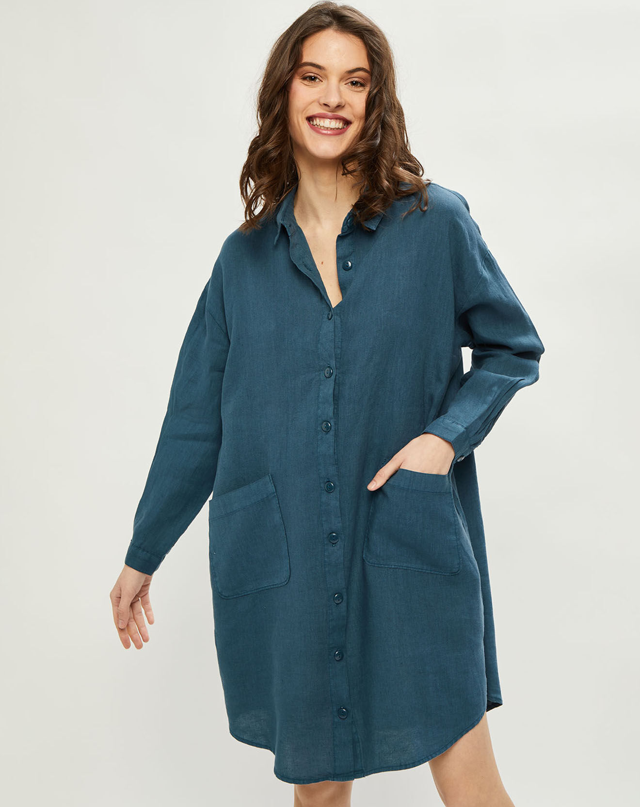 Harris Wilson Robe 100% Lin Caroline argile