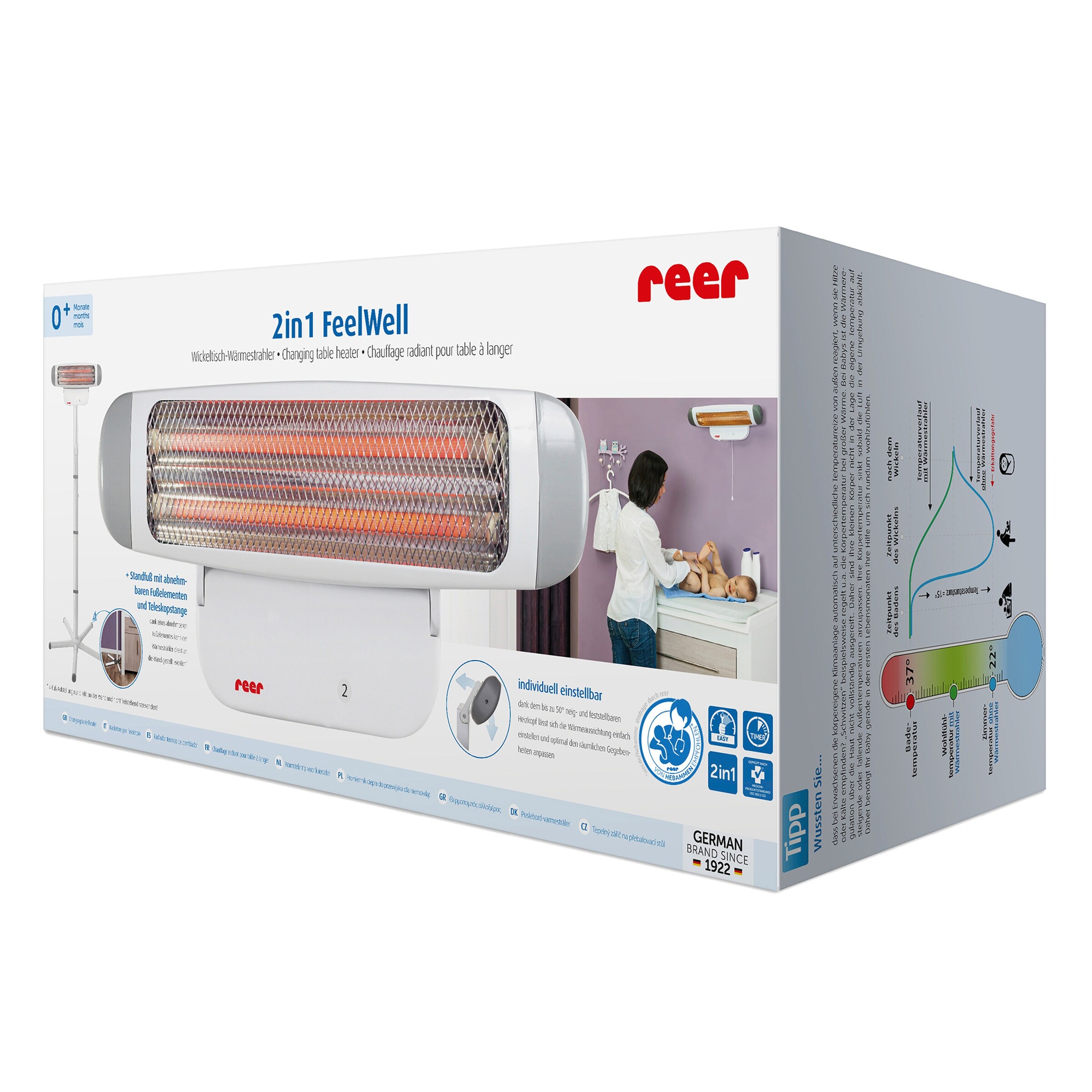 reer Heizstrahler 2-in-1 FeelWell mit Standfuß und Abschaltautomatik
