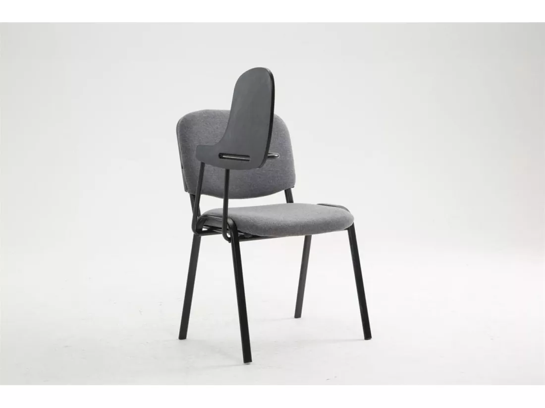 Chaise de salle à manger - Tissu & Métal noir mat - Gris - Ken mit Klapptisch