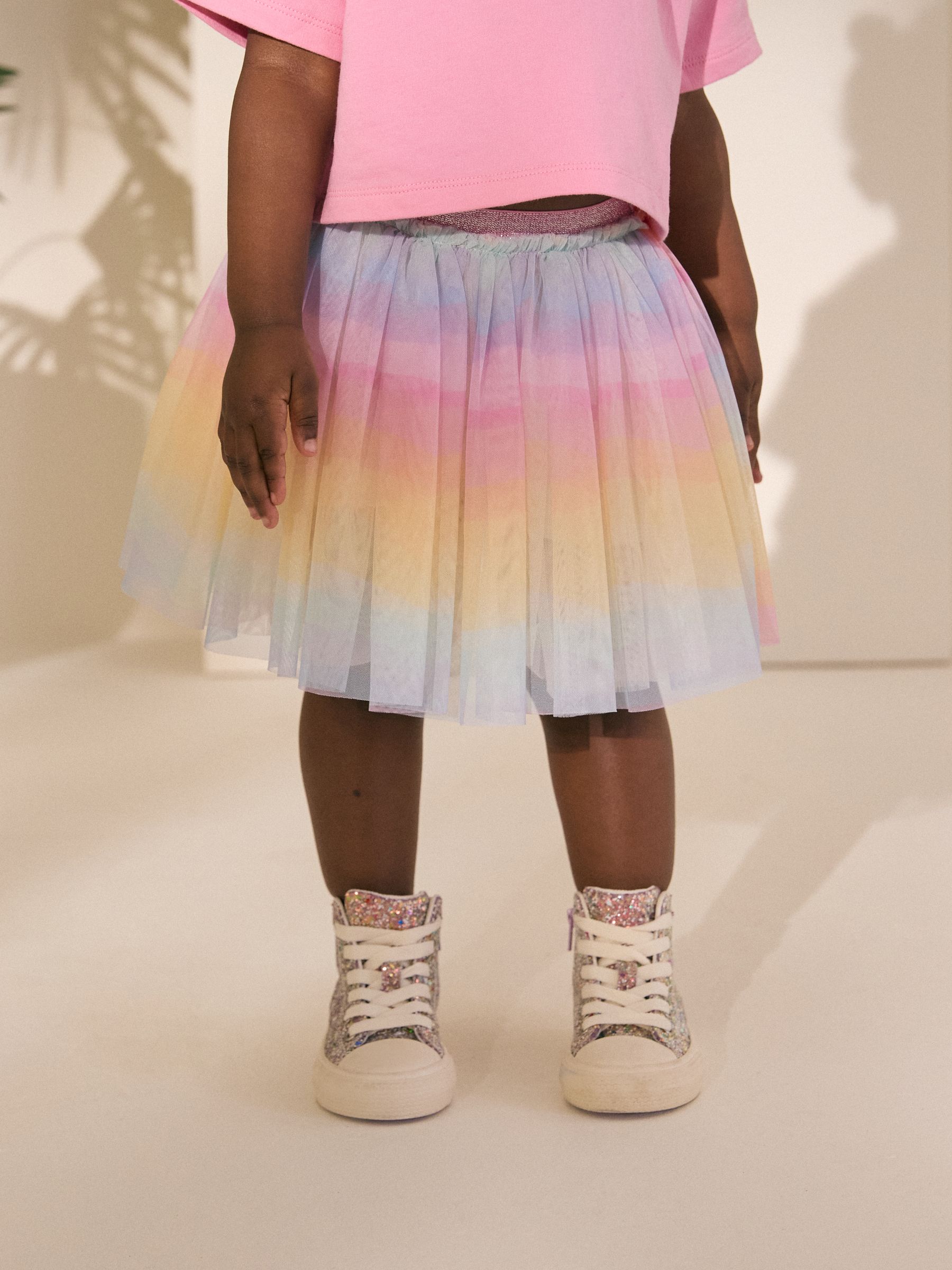 Regenboog/roze - Set van top en tutu-rok (3mnd-7jr)