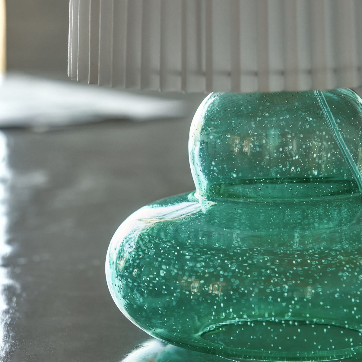 House Doctor - Bordlampe - Ribe - Glas - Grøn - H 55 CM