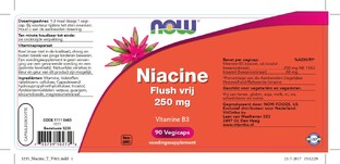 NOW Niacine Flush Vrij 250mg Capsules 90ST