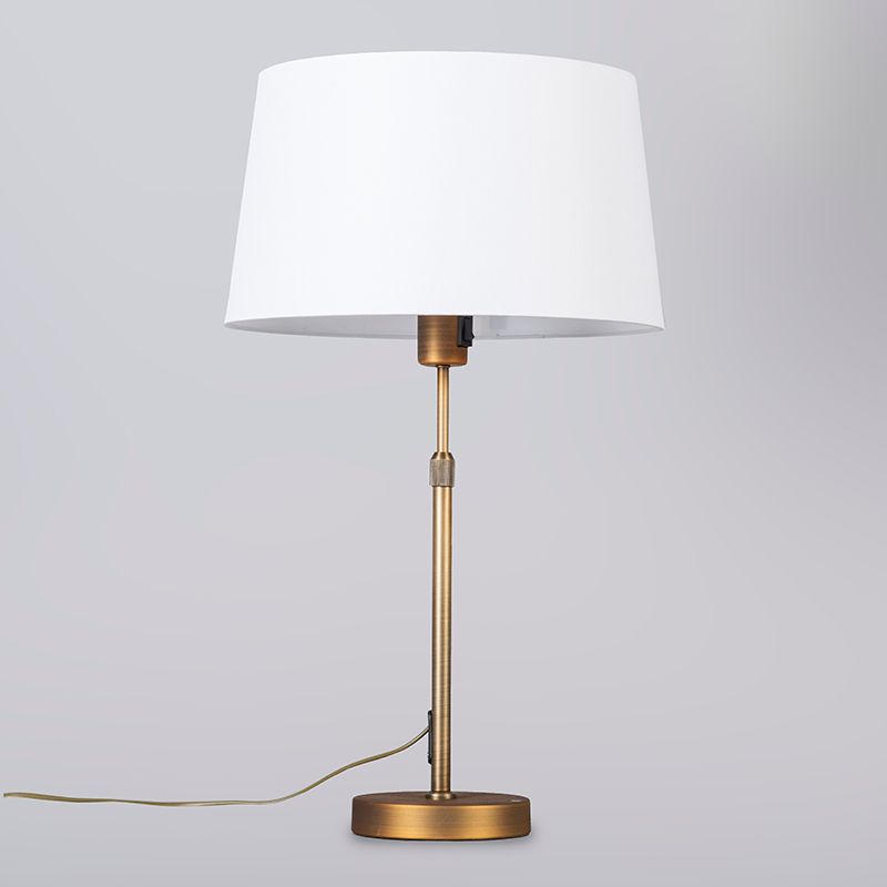Tafellamp brons met kap wit 35 cm verstelbaar - Parte