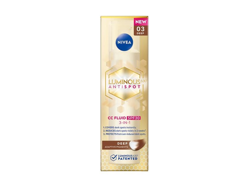 NIVEA CC Cream Cellular Luminous630 3-in-1 LSF30 Dark CC-Fluid kaschiert, reduziert und schützt vor Pigmentflecken