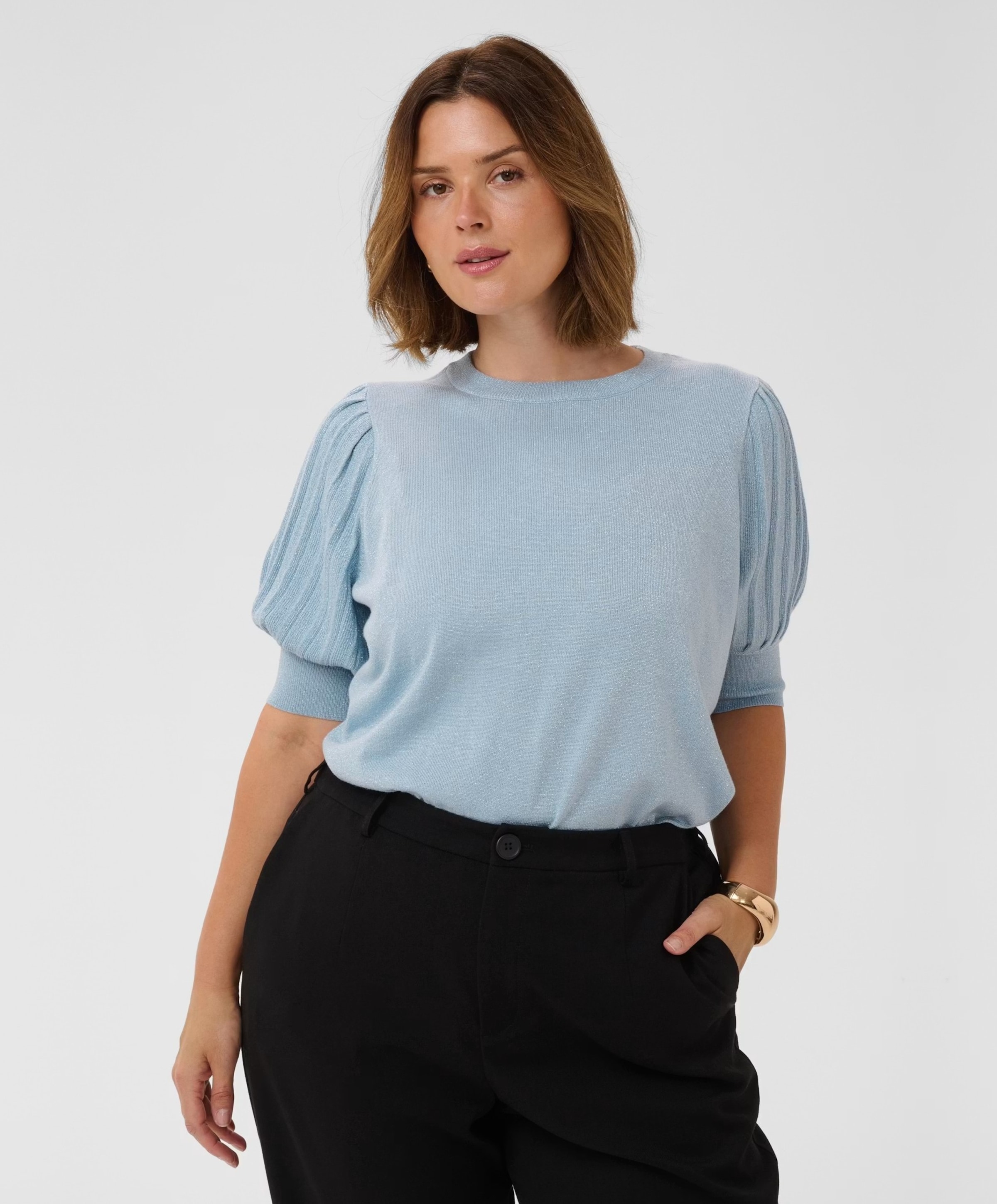 KAFFE Curve Dames trui blauw